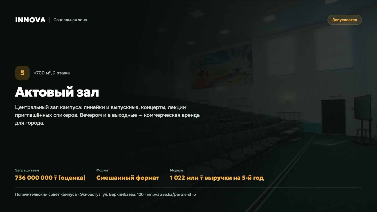 Карточка проекта: Актовый зал