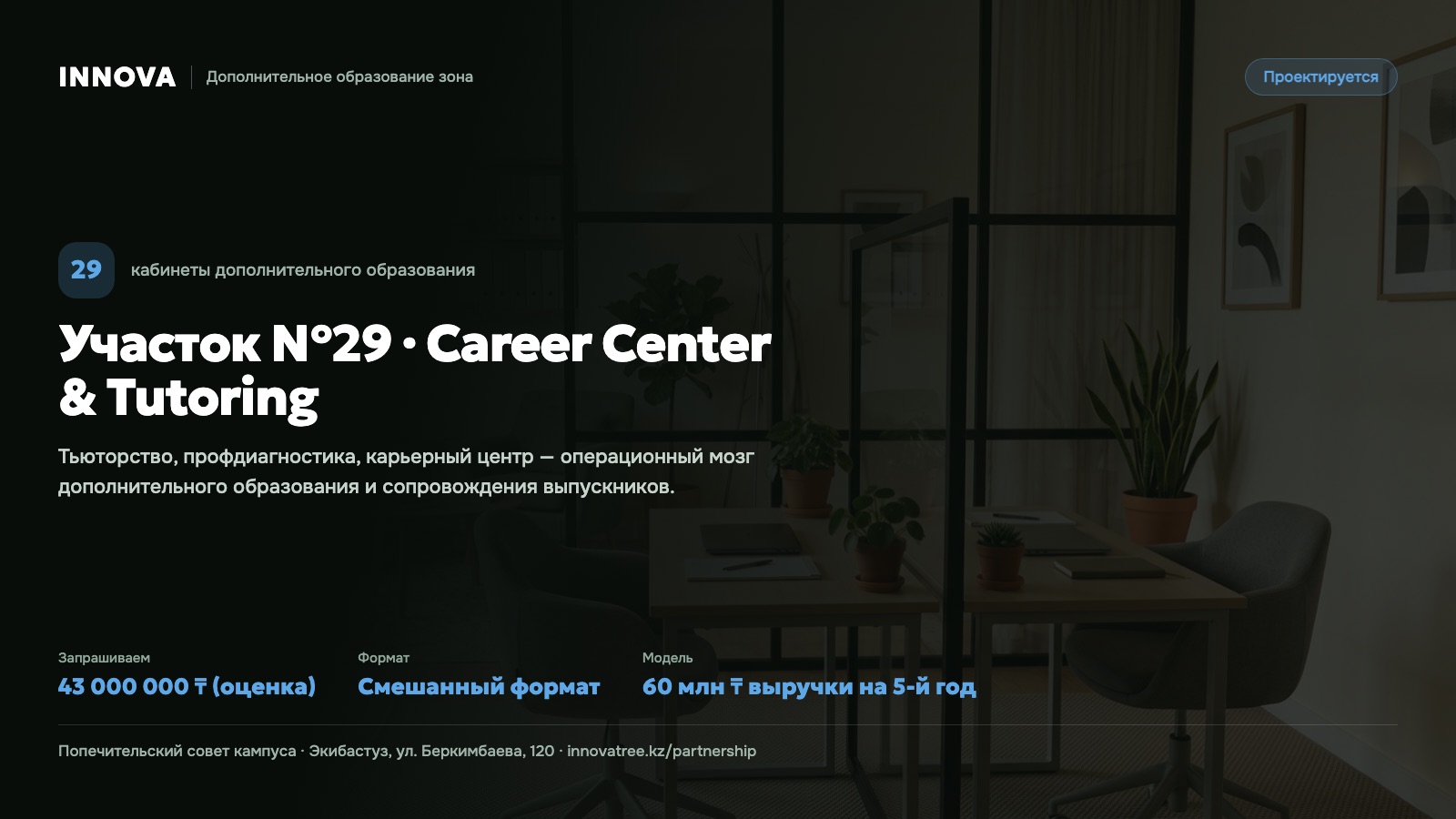 Карточка проекта: Участок №29 · Career Center & Tutoring