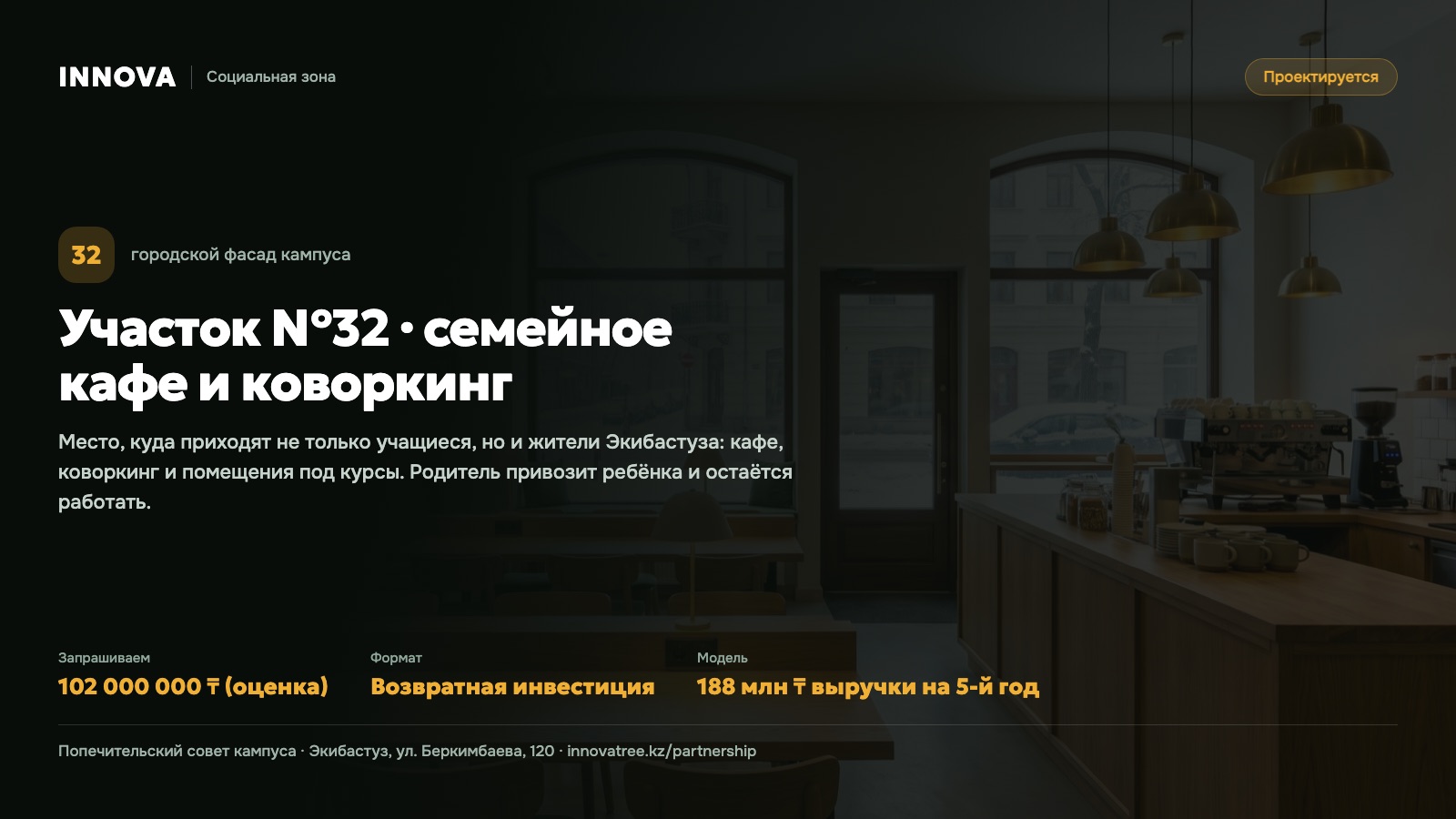 Карточка проекта: Участок №32 · семейное кафе и коворкинг
