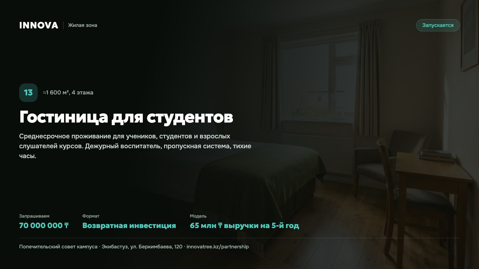 Карточка проекта: Гостиница для студентов