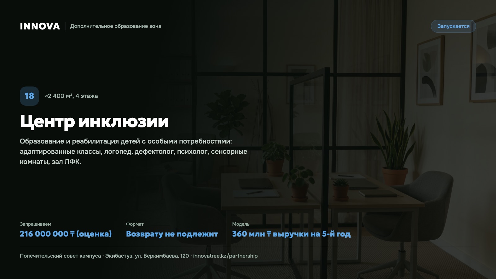 Карточка проекта: Центр инклюзии