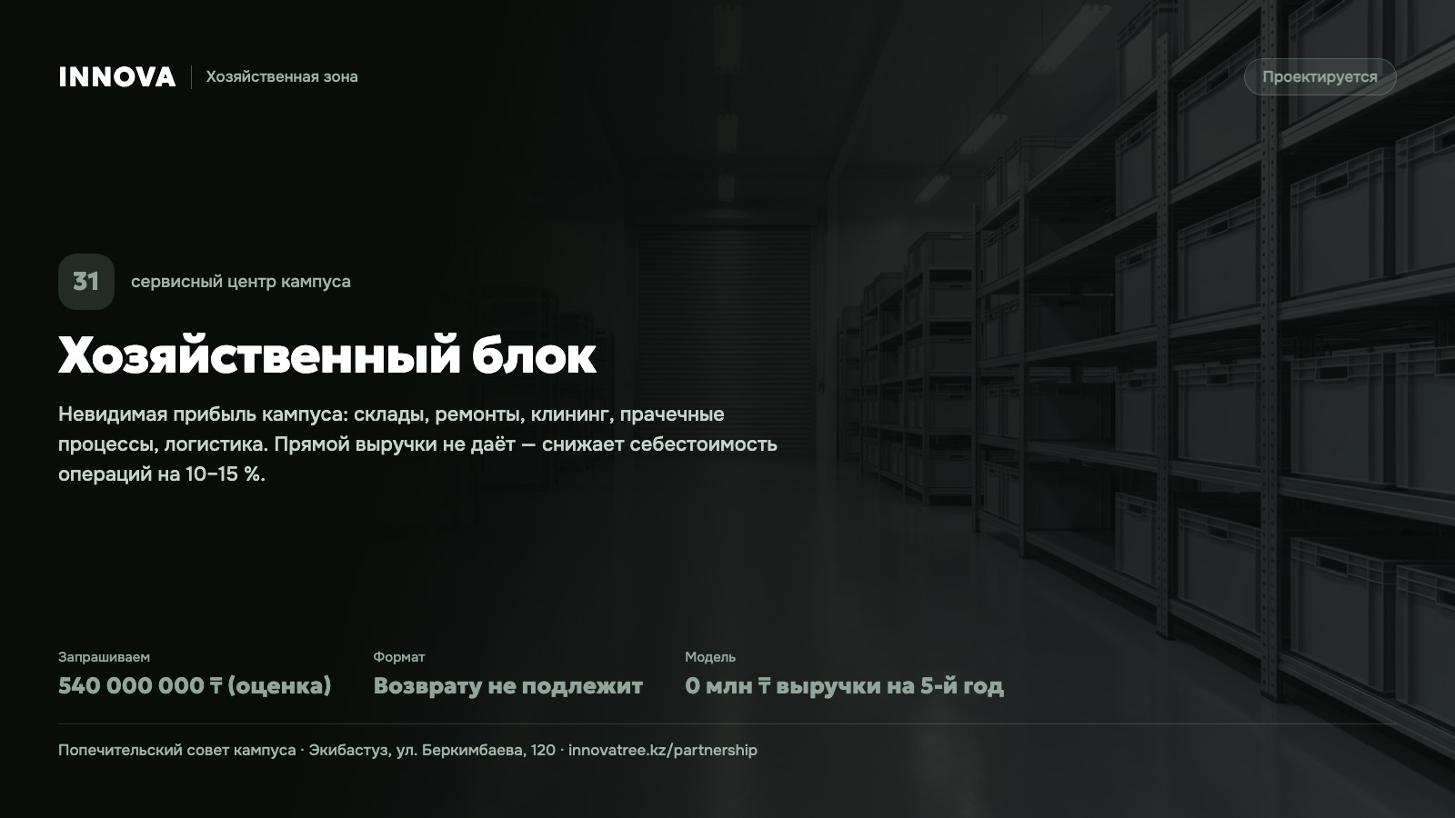 Карточка проекта: Хозяйственный блок