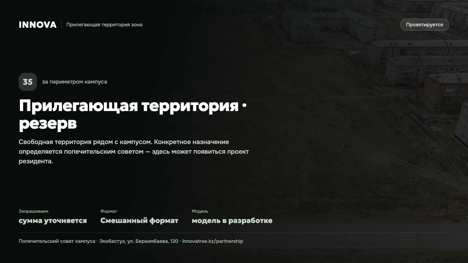 Карточка проекта: Прилегающая территория · резерв